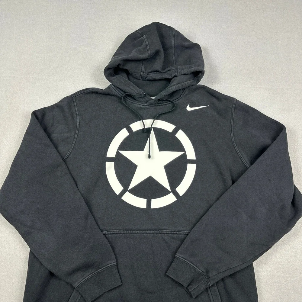 Army Black Knights Hoodie Men Large Black Nike Star Circle West Point Airborne L